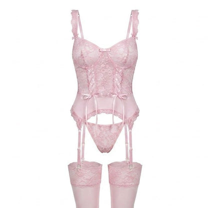 Women's Floral Lace Underwired Bustier Lingerie Set - Variant Style 8 | Lavisa