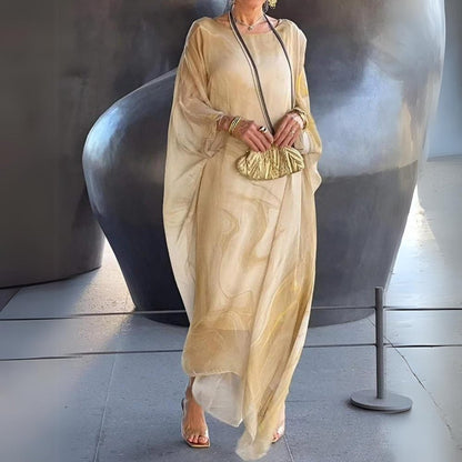 Flowing Oversized Maxi Long Sleeve Dress - Front View | Lavisa