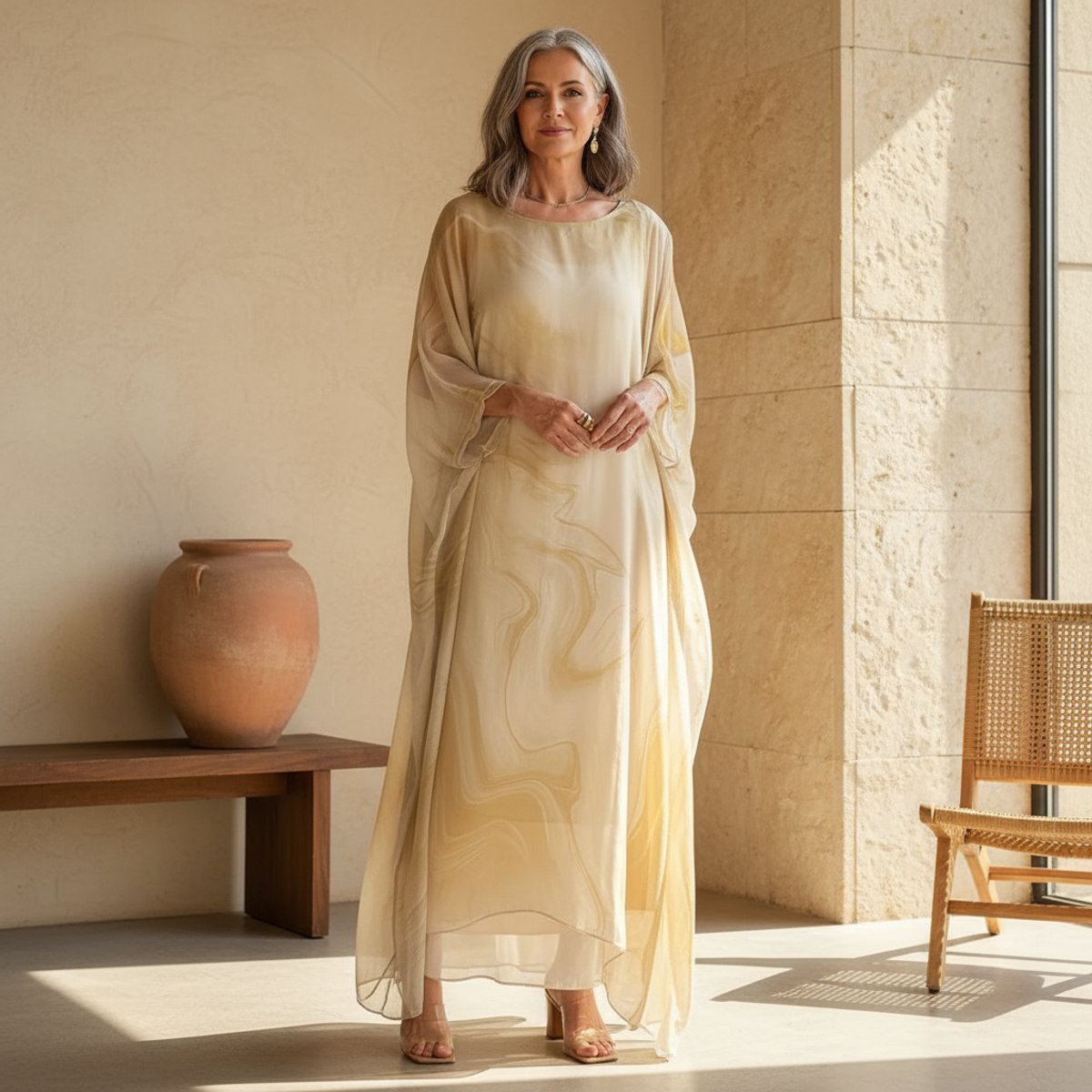 Flowing Oversized Maxi Long Sleeve Dress - Variant Style 10 | Lavisa