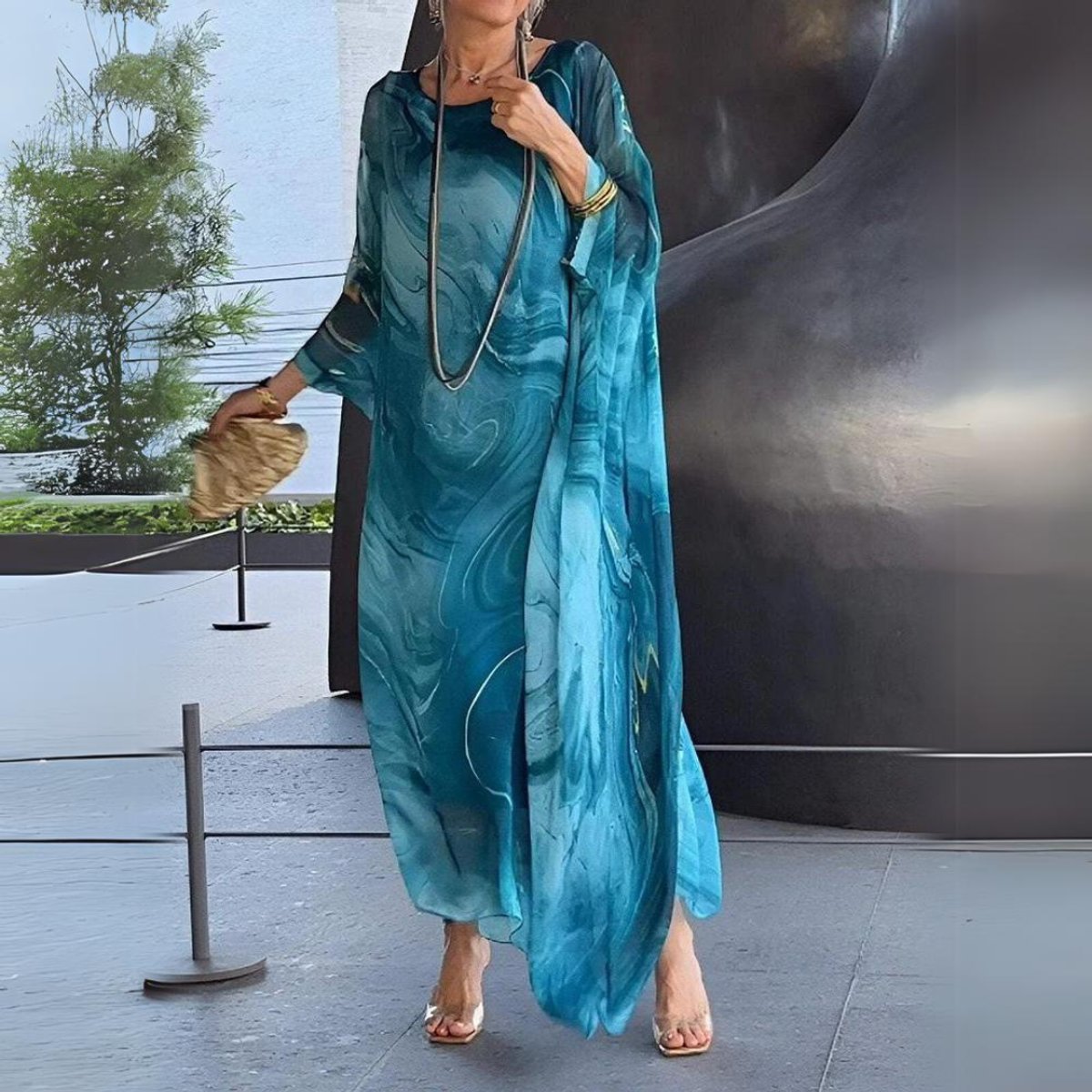 Flowing Oversized Maxi Long Sleeve Dress - Variant Style 7 | Lavisa