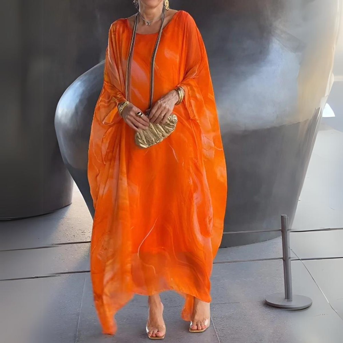 Flowing Oversized Maxi Long Sleeve Dress - Variant Style 9 | Lavisa