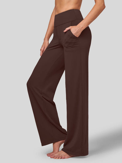 Lavisa - Women's High Rise Yoga Dress Pants - Wide Leg Work Trousers