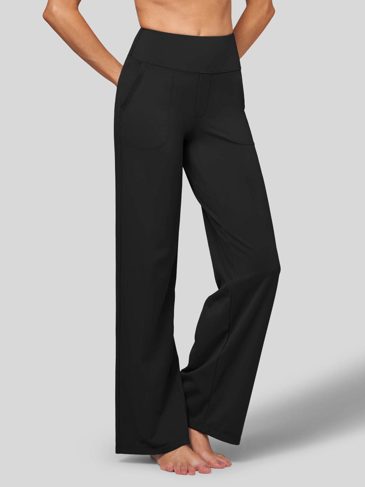 Lavisa - Women's High Rise Yoga Dress Pants - Wide Leg Work Trousers