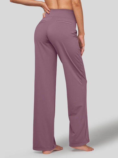 Lavisa - Women's High Rise Yoga Dress Pants - Wide Leg Work Trousers