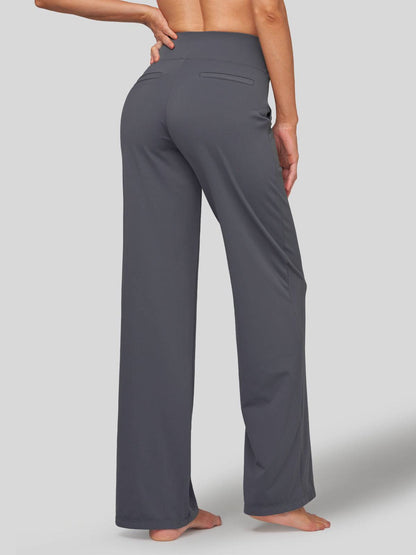 Lavisa - Women's High Rise Yoga Dress Pants - Wide Leg Work Trousers