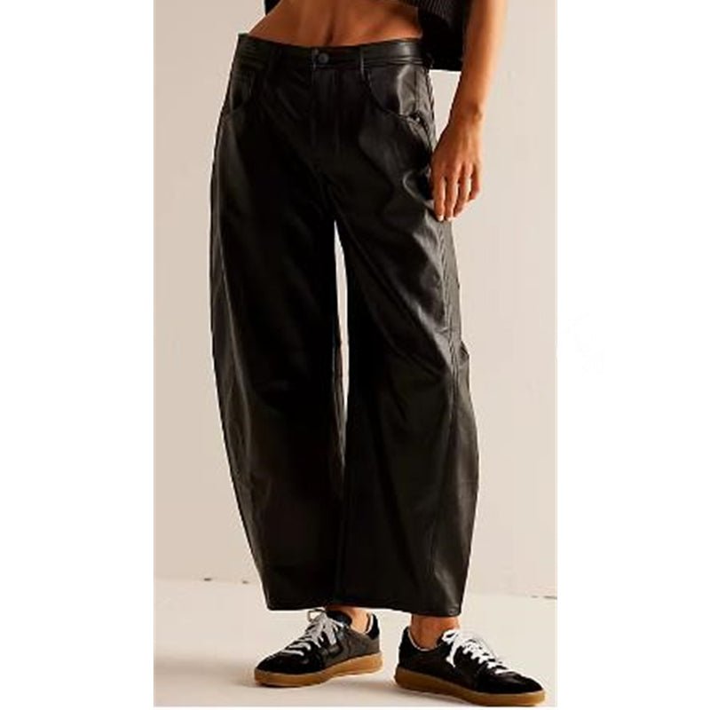 Lavisa - Women's High-Waist Barrel-Leg Relaxed-Fit Denim Jeans