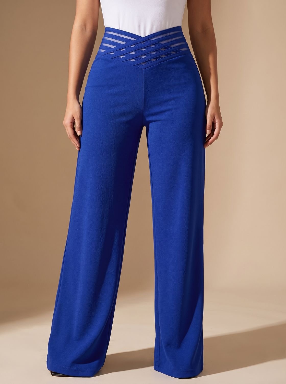 Lavisa - Womens Crossover Waistband Wide Leg Pants