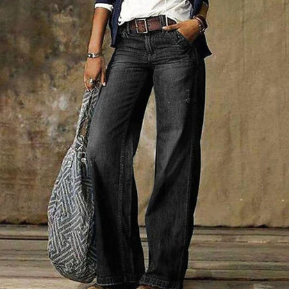 Lavisa - Womens High Waist Wide Leg Jeans