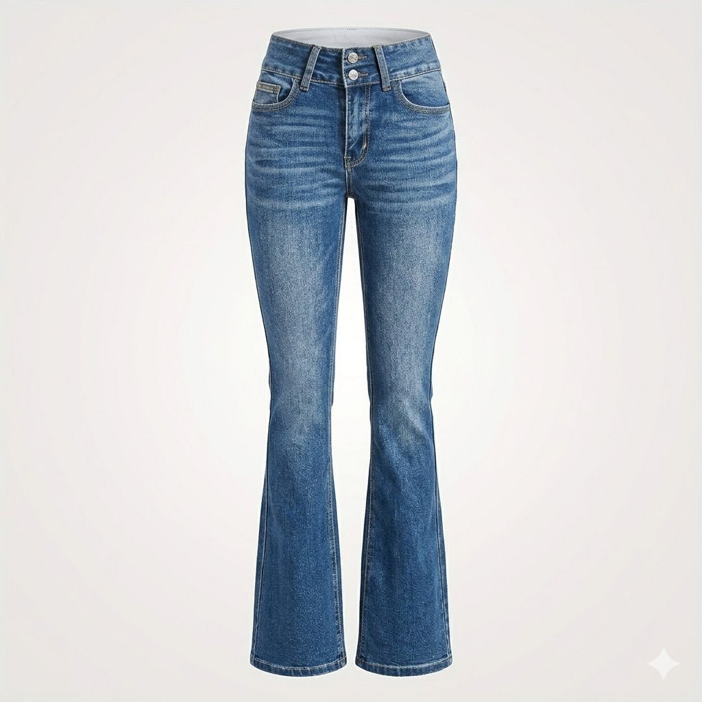 Women's High-Waist Sculpted Flare Jeans - Back View | Lavisa