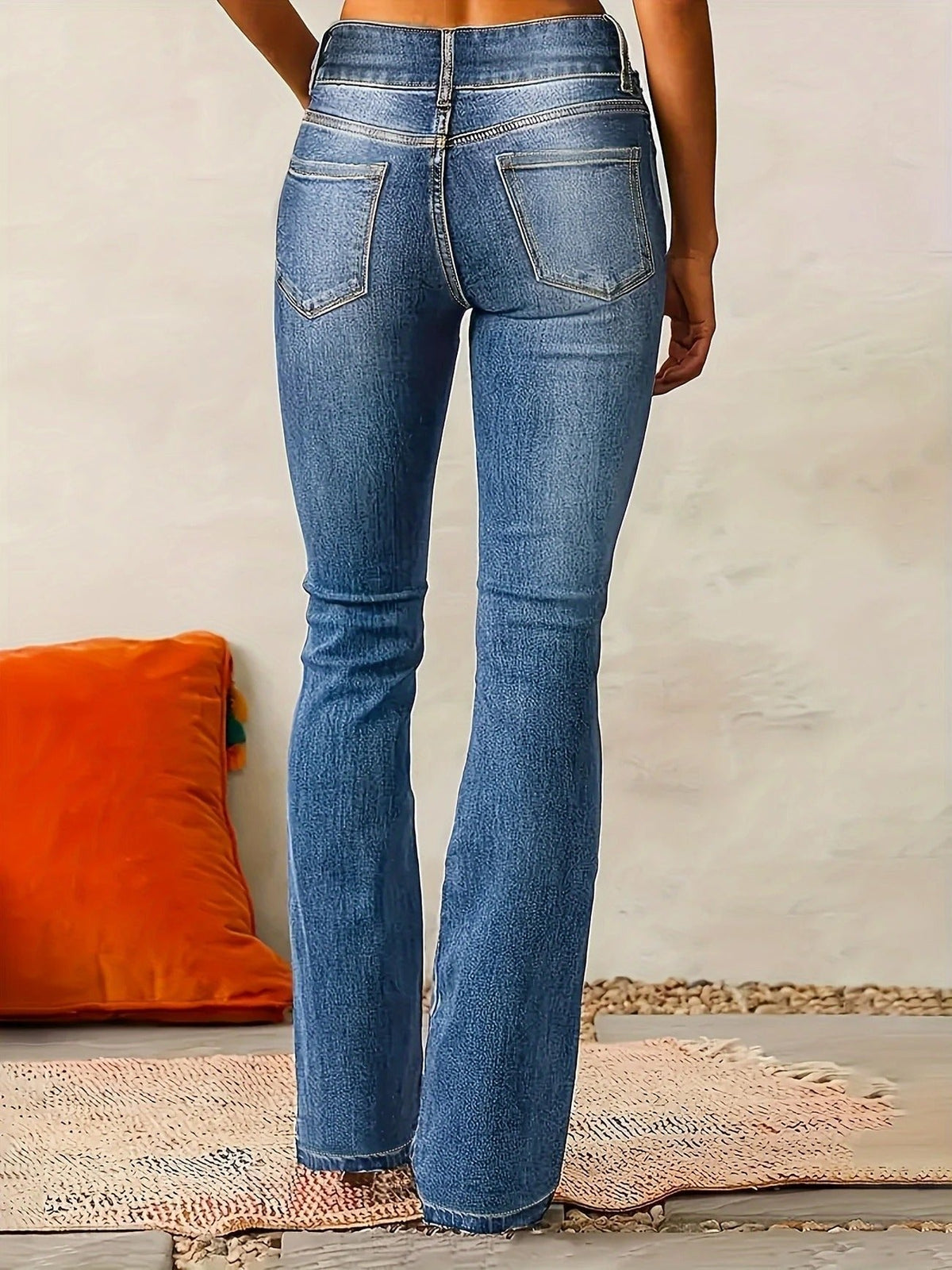 Women's High-Waist Sculpted Flare Jeans - Lifestyle & Model Angle | Lavisa