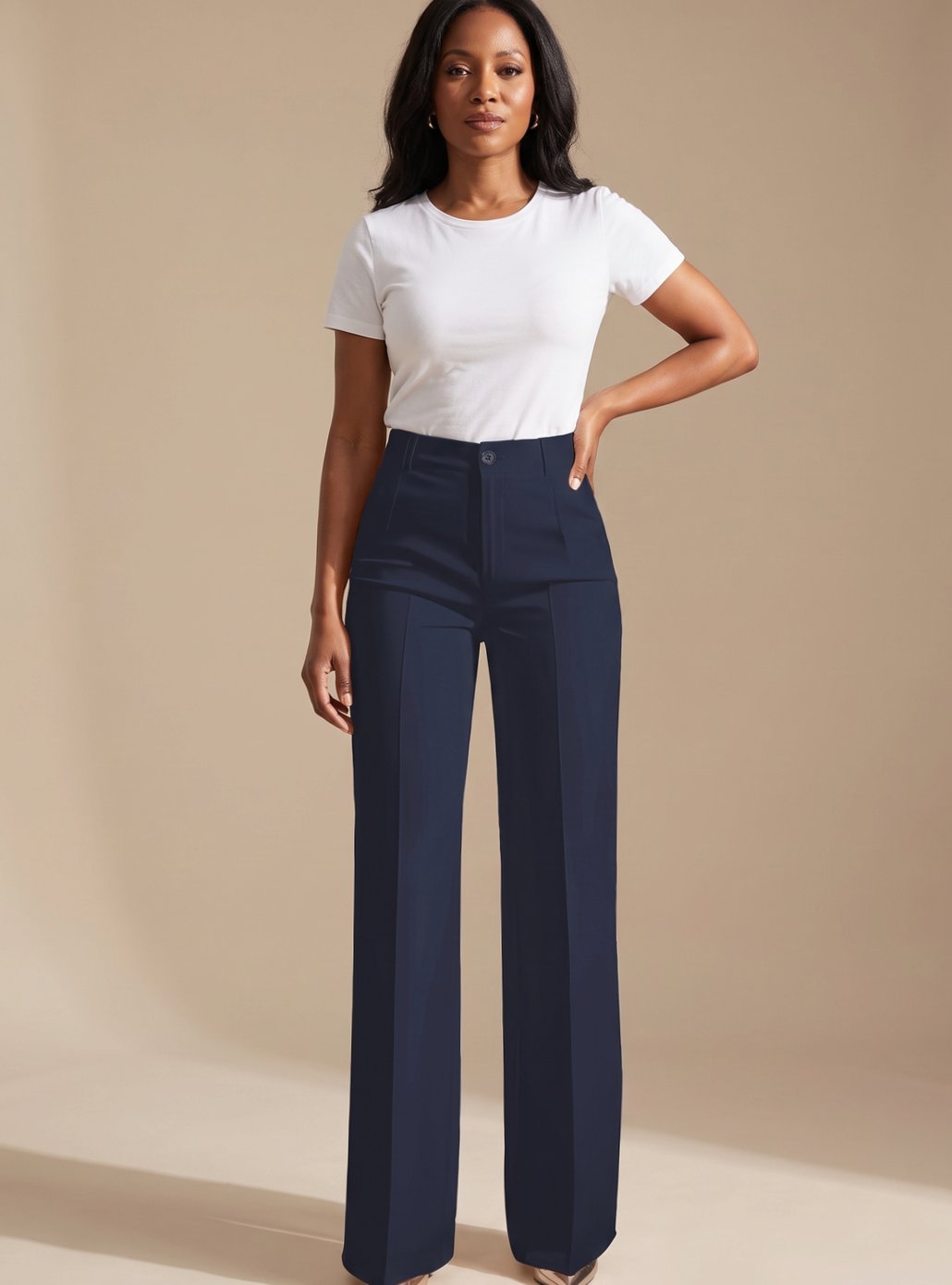 Lavisa - Womens High Waist Pleated Dress Pants