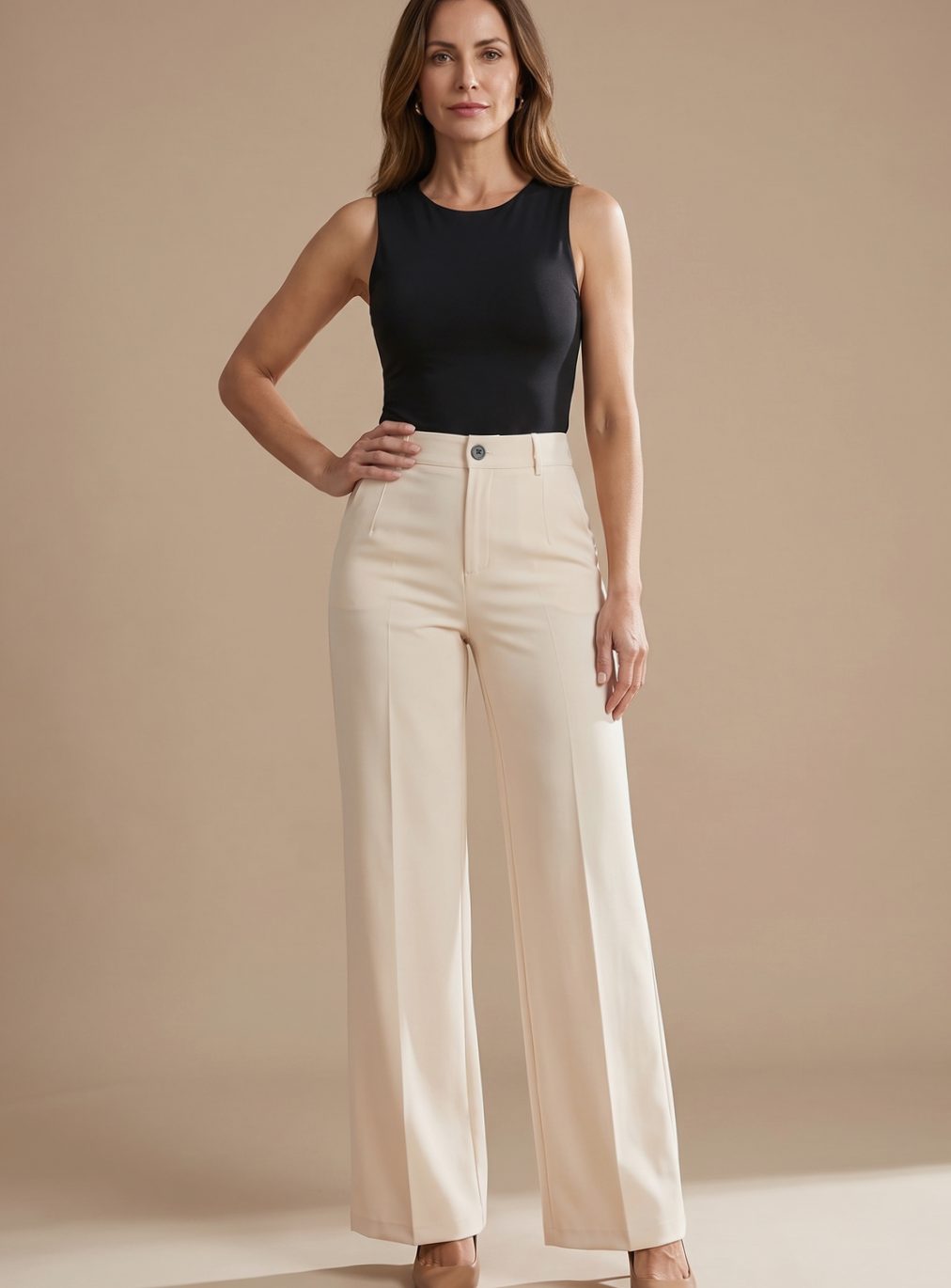 Lavisa - Womens High Waist Pleated Dress Pants