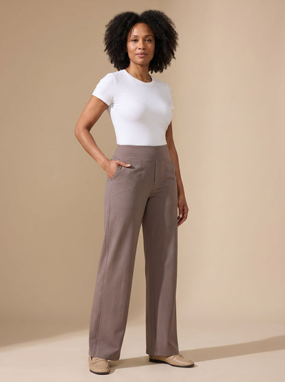 Lavisa - Womens High Waist Wide Leg Stretch Pants