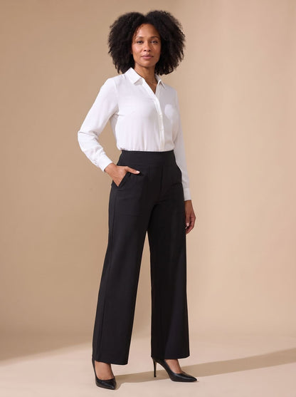Lavisa - Womens High Waist Wide Leg Stretch Pants