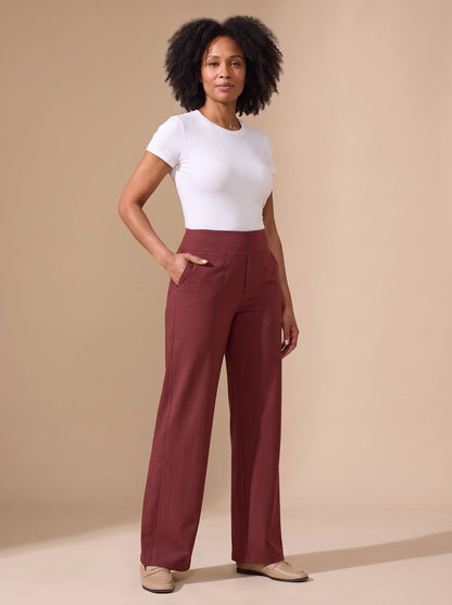 Lavisa - Womens High Waist Wide Leg Stretch Pants