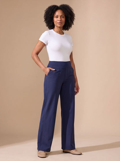 Lavisa - Womens High Waist Wide Leg Stretch Pants