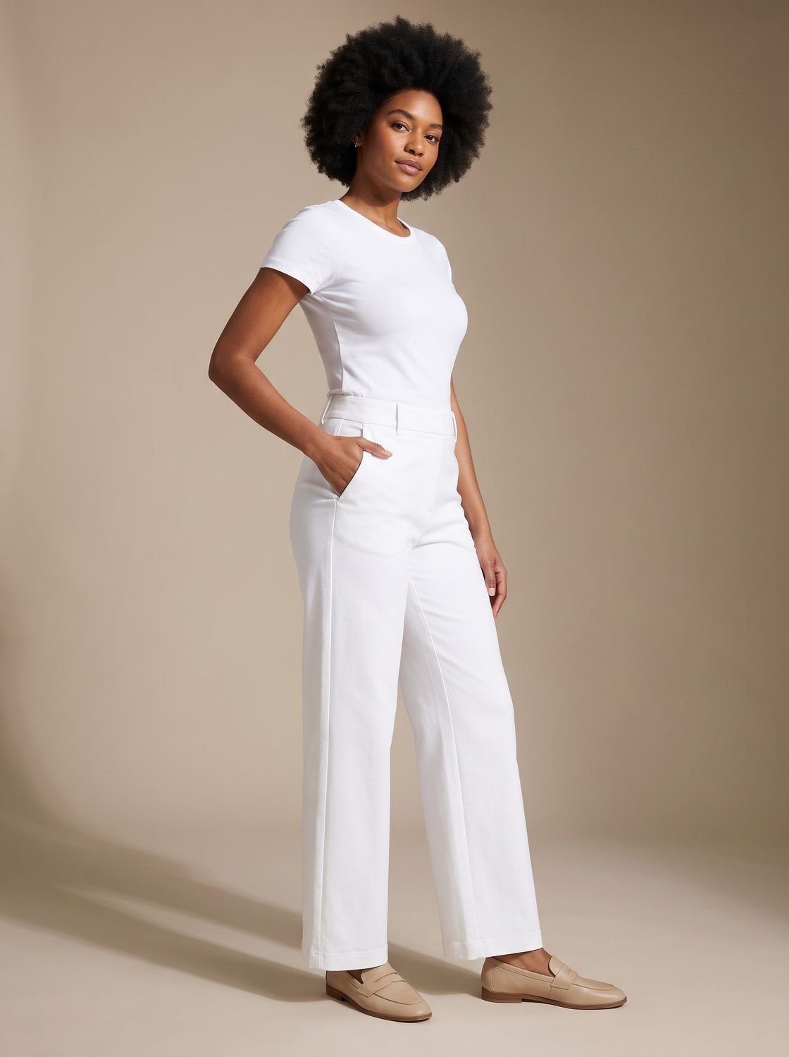 Lavisa - Womens High Waist Wide Leg Stretch Pants