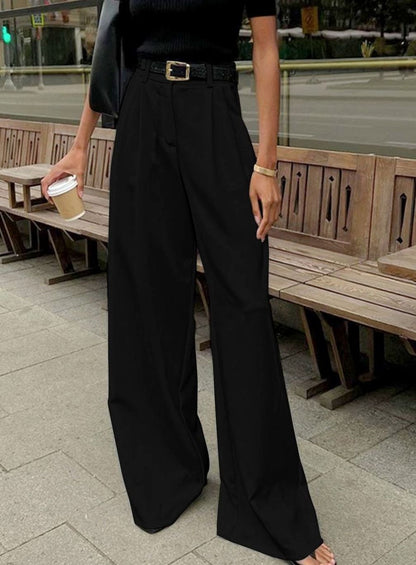 Lavisa - Womens High Waisted Wide Leg Tailored Trousers