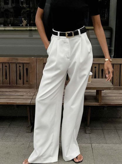 Lavisa - Womens High Waisted Wide Leg Tailored Trousers