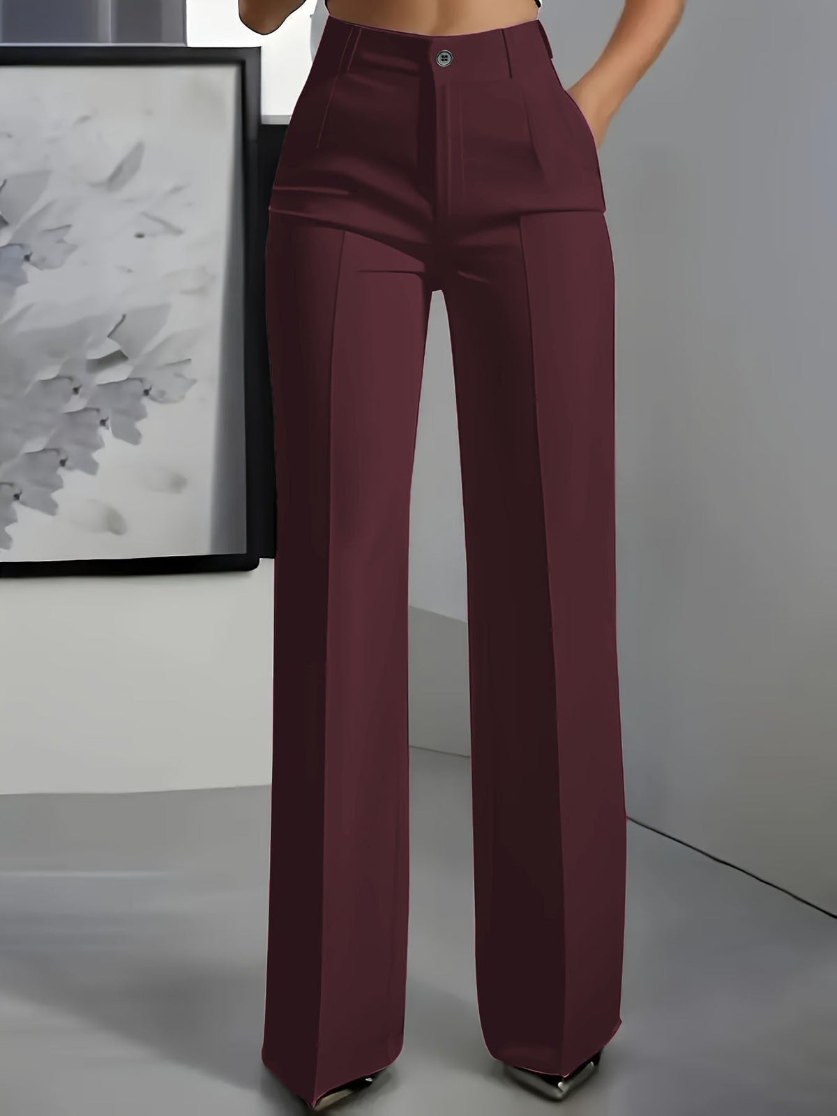 Lavisa - High Waisted Pleated Wide Leg Trousers