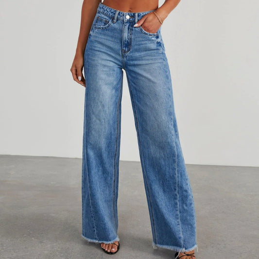 Lavisa - High-Waisted Wide-Leg Denim Jeans for Women