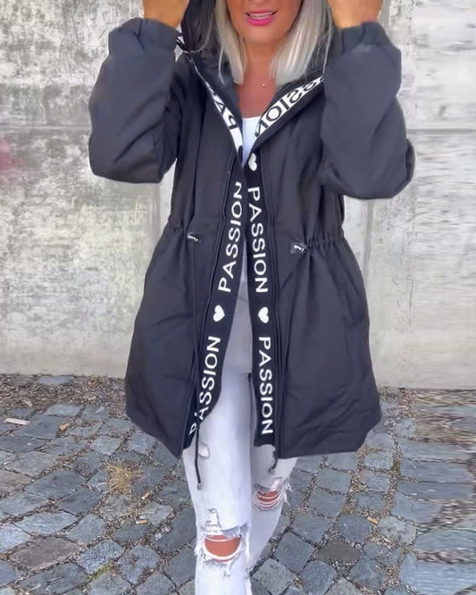 Lavisa - Women's Hooded Drawstring Midi Coat
