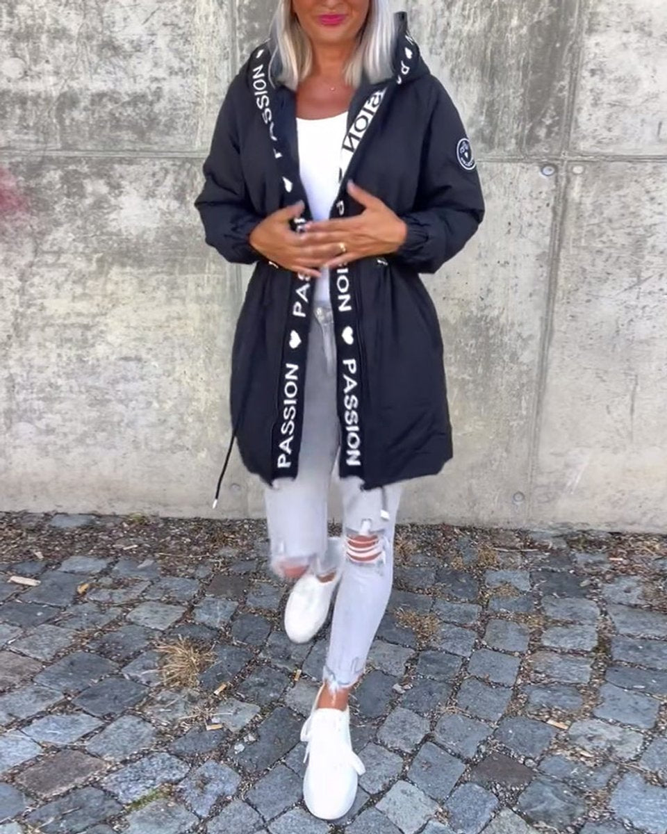 Women's Hooded Drawstring Midi Coat - Variant Style 11 | Lavisa