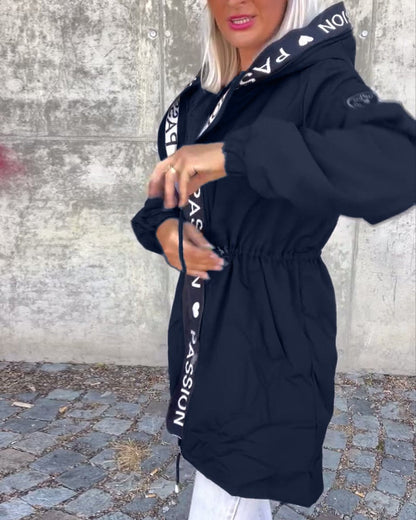 Women's Hooded Drawstring Midi Coat - Variant Style 12 | Lavisa