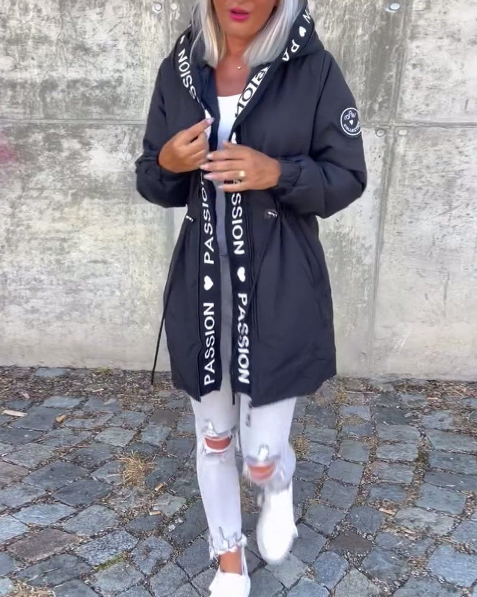 Women's Hooded Drawstring Midi Coat - Variant Style 9 | Lavisa