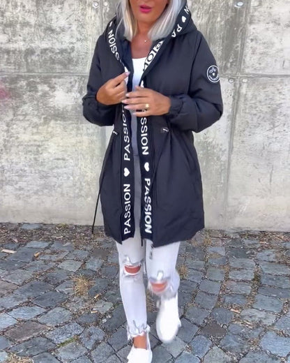 Women's Hooded Drawstring Midi Coat - Variant Style 9 | Lavisa