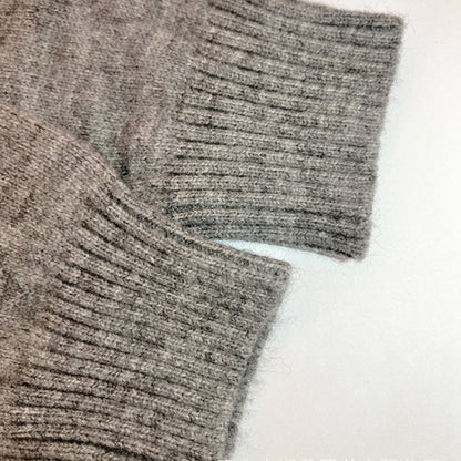 Lavisa - Hooded Knit Open Front Cardigan with Letter Print