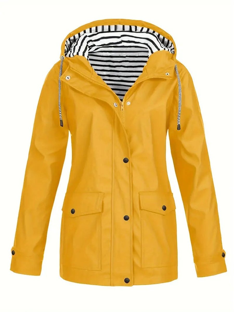 Women's Hooded Waterproof Raincoat - Side Angle | Lavisa
