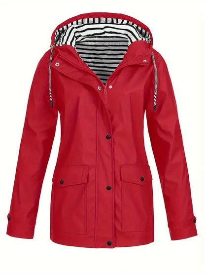 Women's Hooded Waterproof Raincoat - Back View | Lavisa