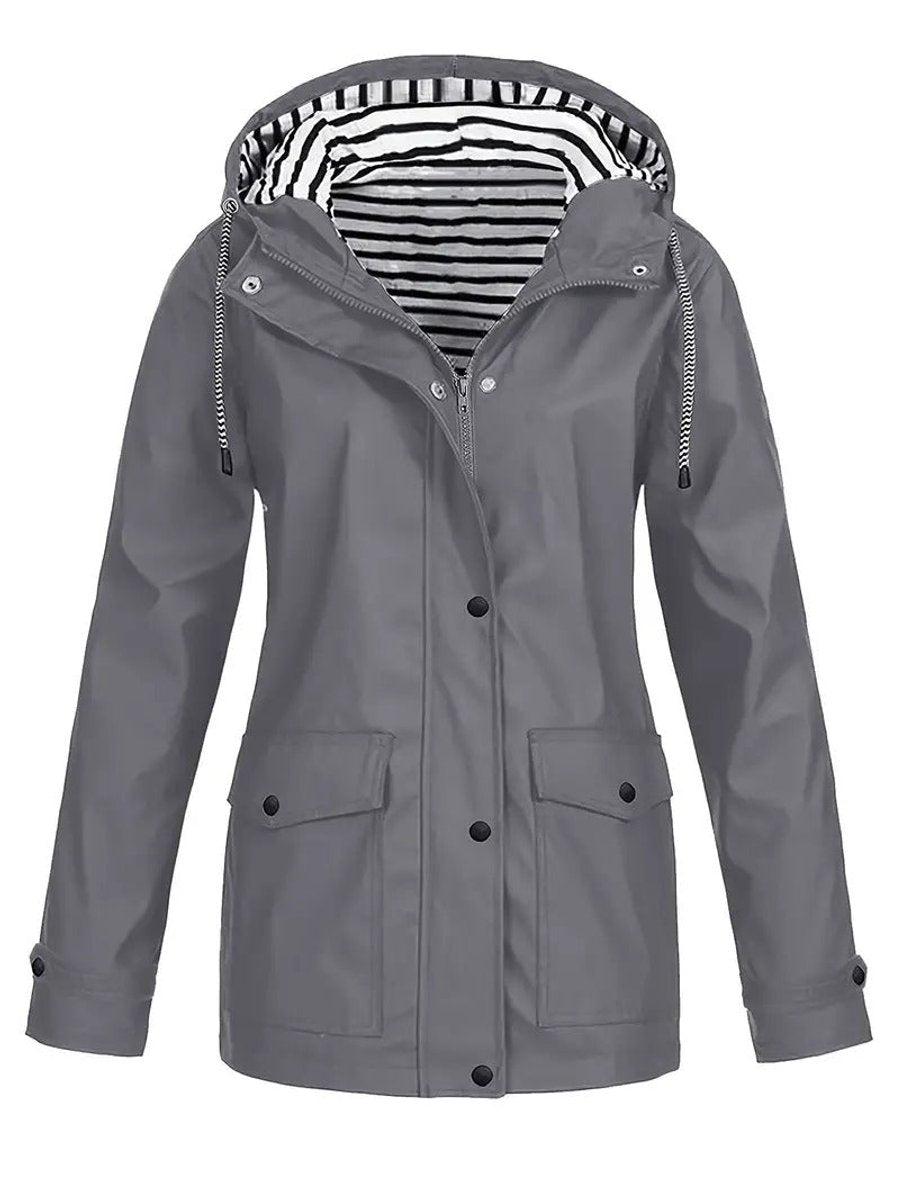 Women's Hooded Waterproof Raincoat - Sole & Material View | Lavisa