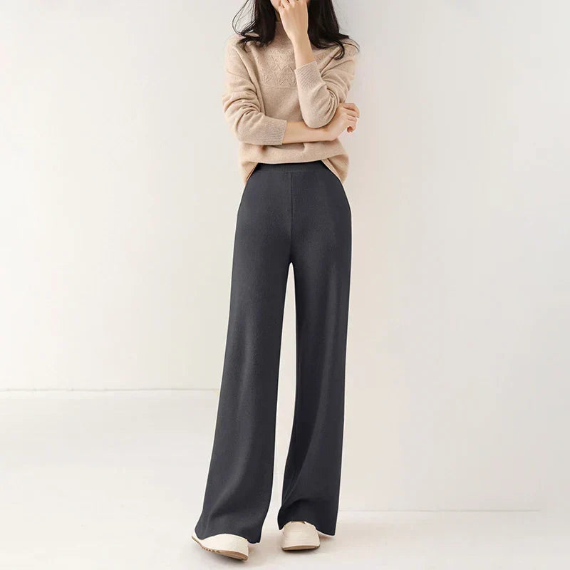 Lavisa - Women's Soft Knit Wide-Leg Pants