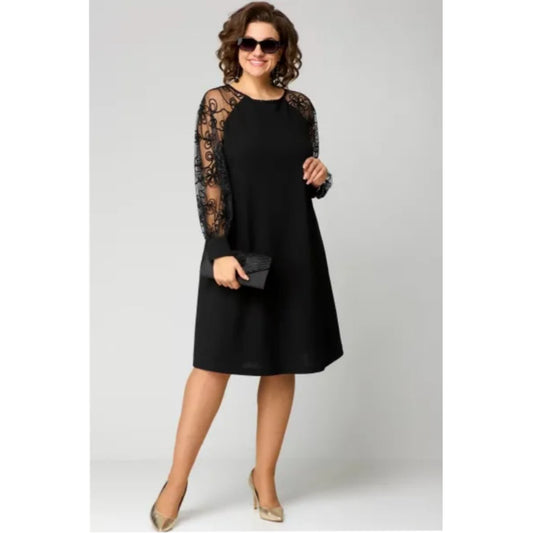Lavisa - Women's Lace Sleeve A-Line Midi Formal Dresses