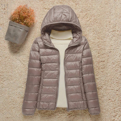 Womens Lightweight Packable Puffer Jacket - Front View | Lavisa