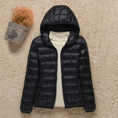 Womens Lightweight Packable Puffer Jacket - Close-Up Texture & Detail | Lavisa