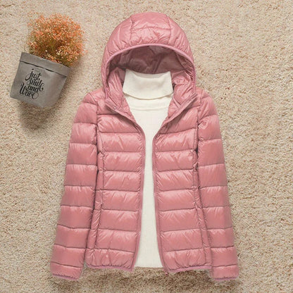 Womens Lightweight Packable Puffer Jacket - Sole & Material View | Lavisa