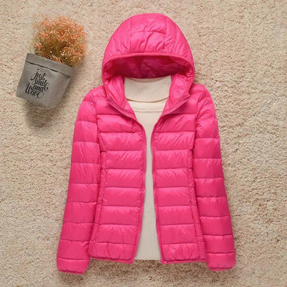 Womens Lightweight Packable Puffer Jacket - Lifestyle & Model Angle | Lavisa
