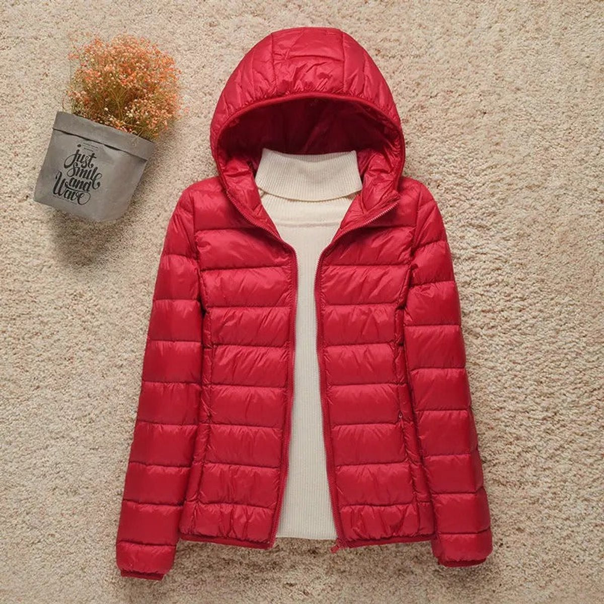 Womens Lightweight Packable Puffer Jacket - Variant Angle | Lavisa