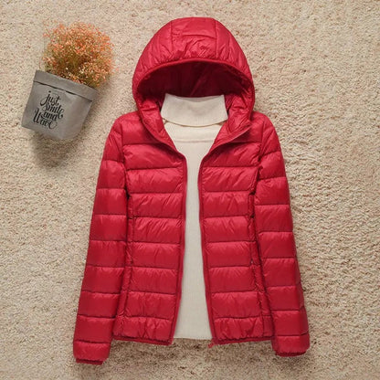 Womens Lightweight Packable Puffer Jacket - Variant Angle | Lavisa