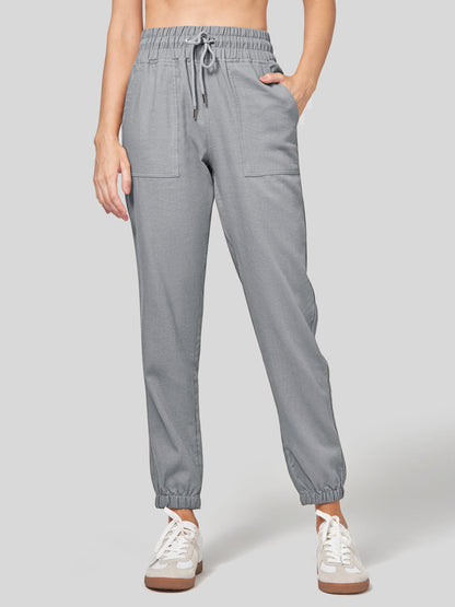 Lavisa - Women's Lightweight Lyocell Linen Joggers - Drawstring