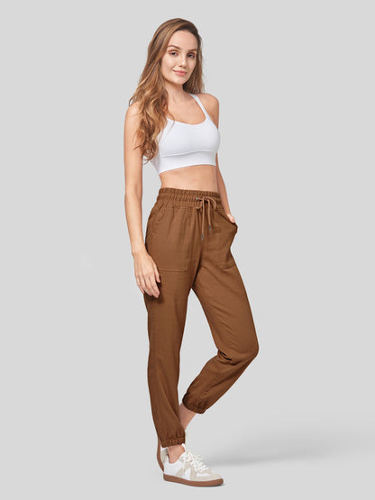 Lavisa - Women's Lightweight Lyocell Linen Joggers - Drawstring