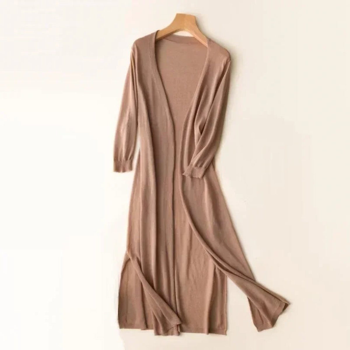 Women's Lightweight Long Open-Front V-Neck Cardigan - Variant Style 11 | Lavisa