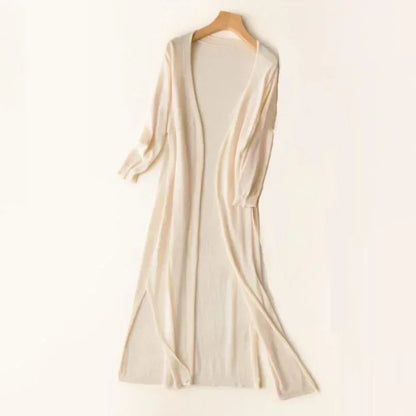 Women's Lightweight Long Open-Front V-Neck Cardigan - Variant Style 13 | Lavisa
