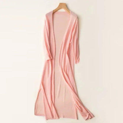 Women's Lightweight Long Open-Front V-Neck Cardigan - Variant Style 8 | Lavisa