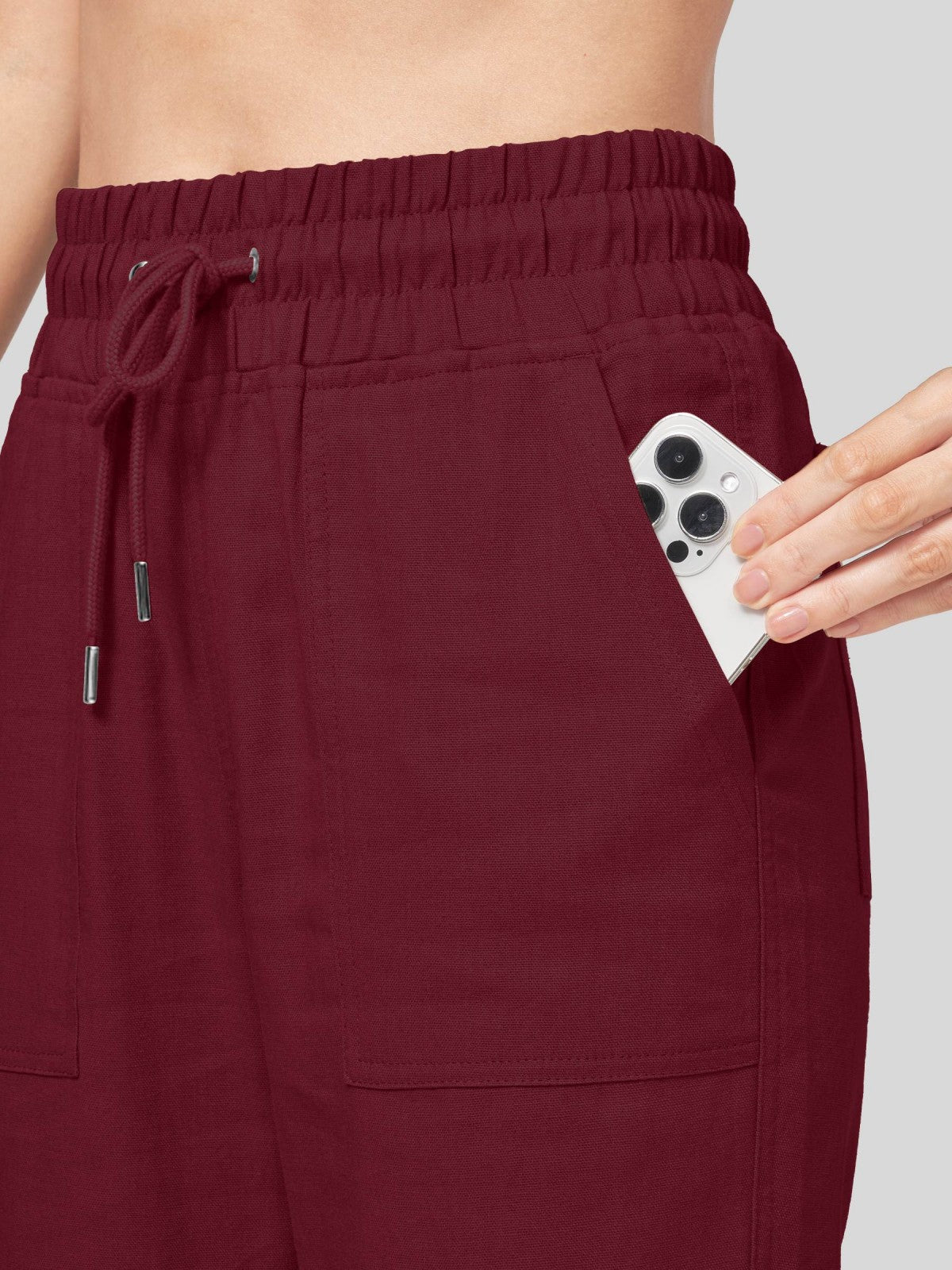 Lavisa - Women's Easy Fit Linen Wide Leg Drawstring Pants