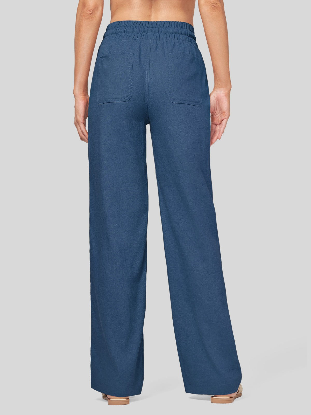 Lavisa - Women's Easy Fit Linen Wide Leg Drawstring Pants