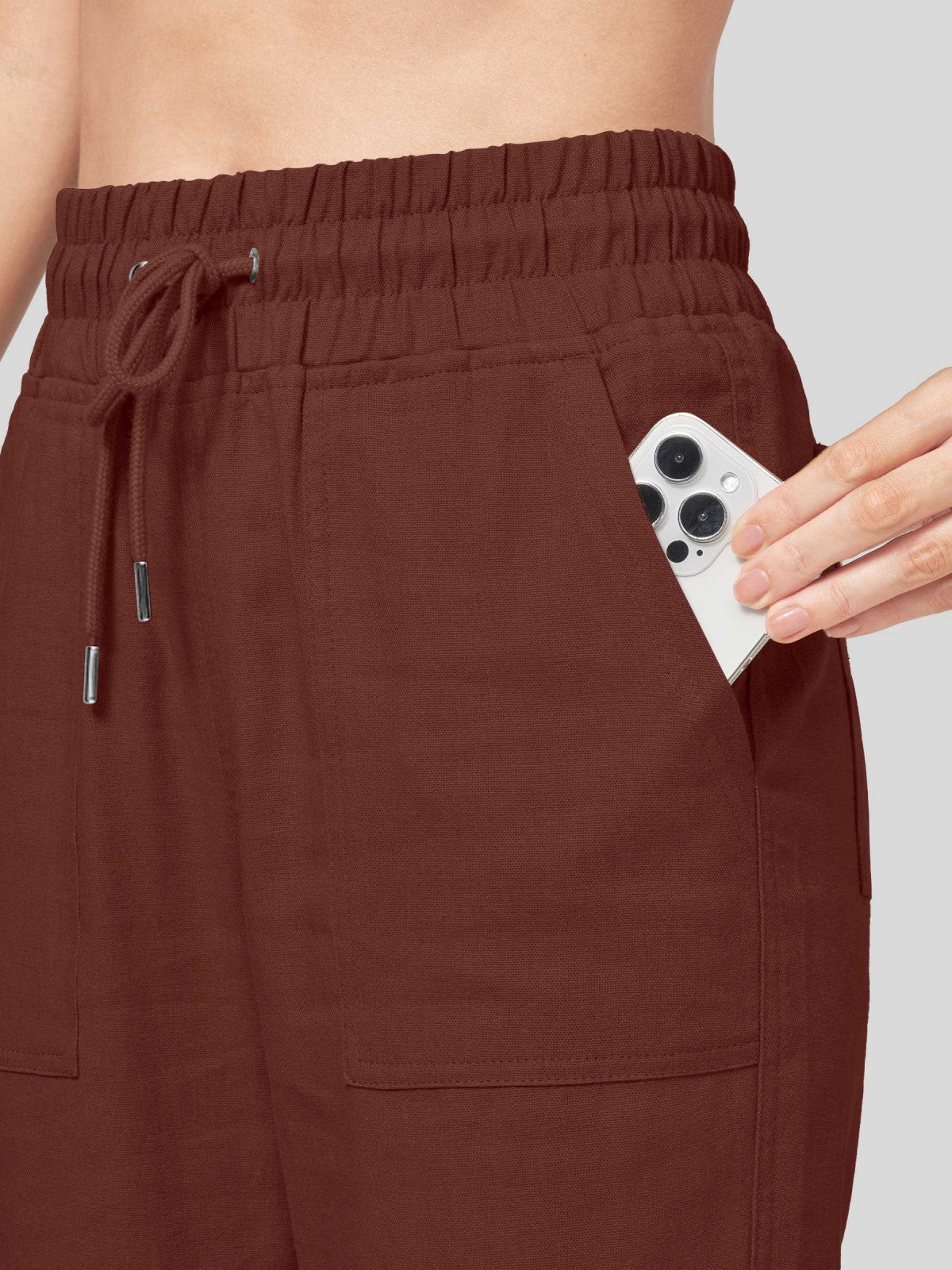 Lavisa - Women's Easy Fit Linen Wide Leg Drawstring Pants